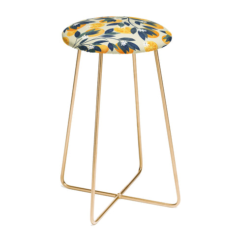 El buen limon Oranges branch and flowers Counter Stool