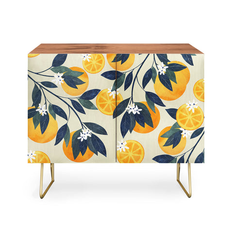 El buen limon Oranges branch and flowers Credenza