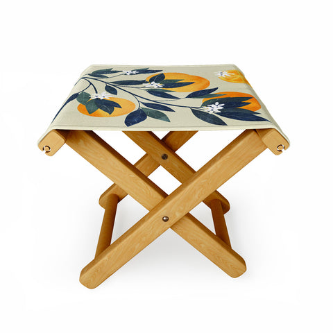 El buen limon Oranges branch and flowers Folding Stool