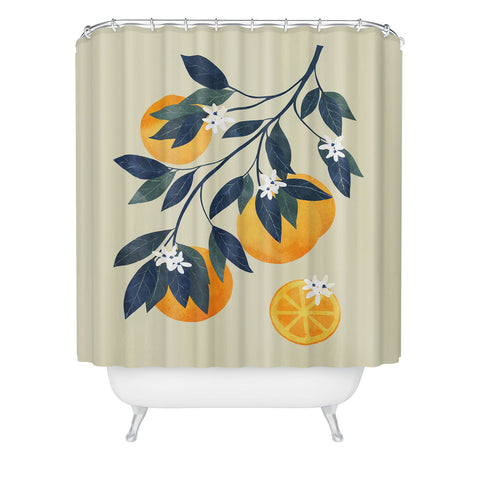 El buen limon Oranges branch and flowers Shower Curtain