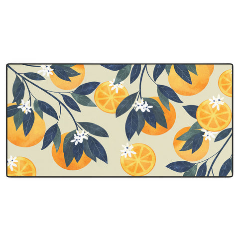 El buen limon Oranges branch and flowers Desk Mat