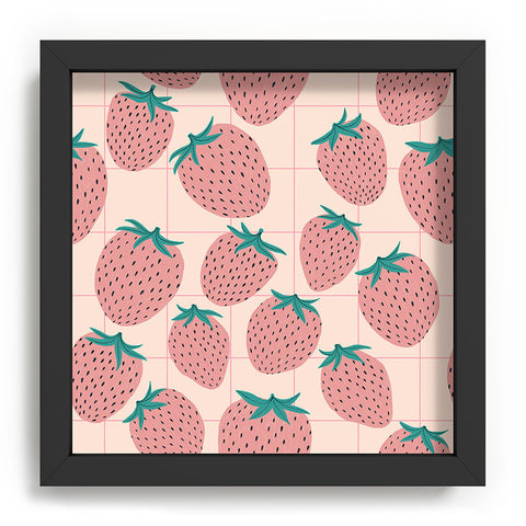 El buen limon Pink strawberries I Recessed Framing Square