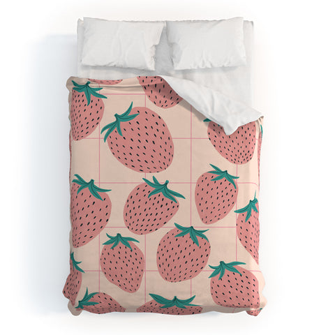 El buen limon Pink strawberries I Duvet Cover