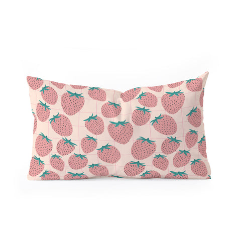 El buen limon Pink strawberries I Oblong Throw Pillow