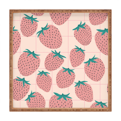 El buen limon Pink strawberries I Square Tray