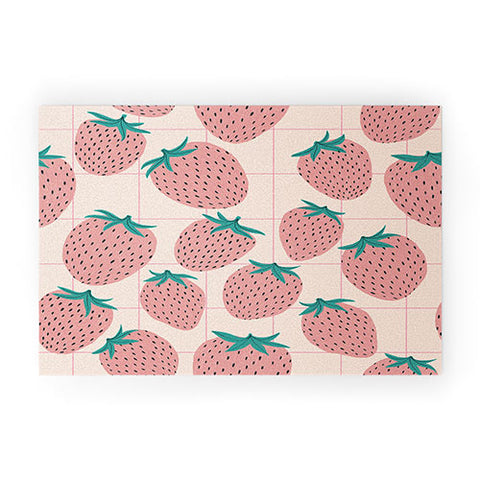 El buen limon Pink strawberries I Welcome Mat