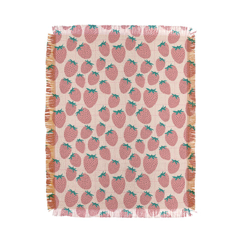 El buen limon Pink strawberries I Throw Blanket