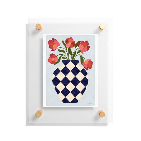 El buen limon Roses and vase with diamonds Floating Acrylic Print