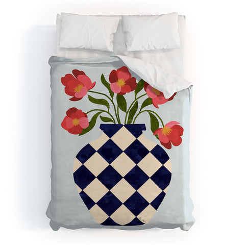El buen limon Roses and vase with diamonds Duvet Cover