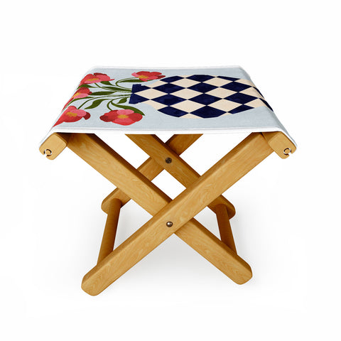 El buen limon Roses and vase with diamonds Folding Stool