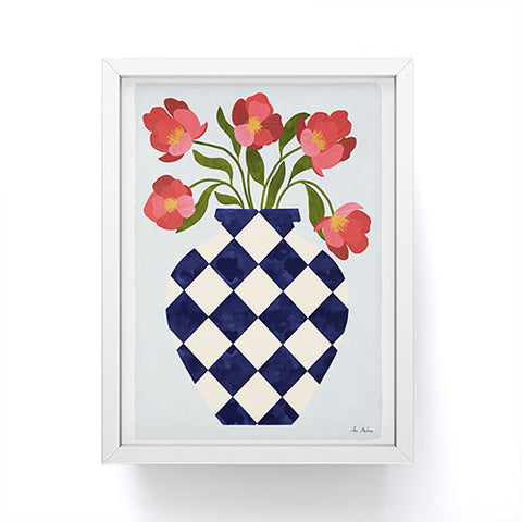 El buen limon Roses and vase with diamonds Framed Mini Art Print
