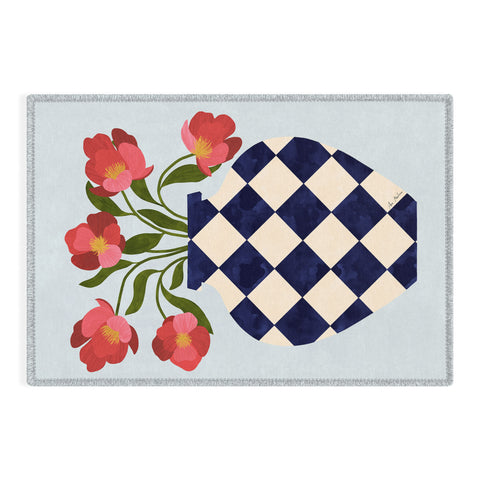 El buen limon Roses and vase with diamonds Outdoor Rug