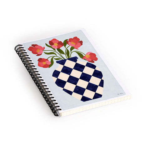 El buen limon Roses and vase with diamonds Spiral Notebook