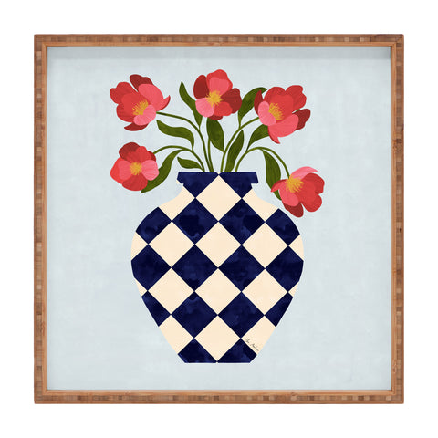 El buen limon Roses and vase with diamonds Square Tray