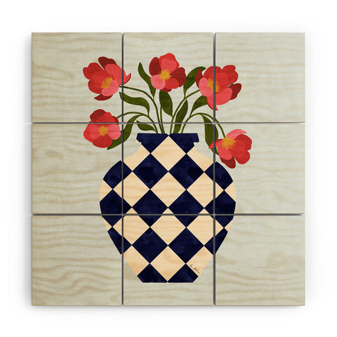 El buen limon Roses and vase with diamonds Wood Wall Mural
