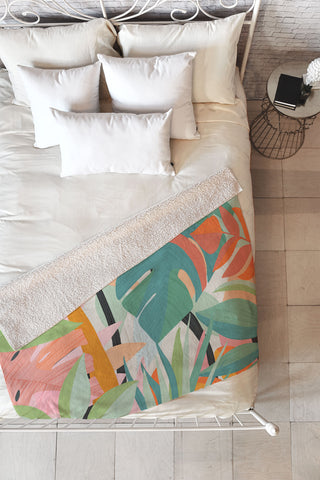 El buen limon Tropical forest I Fleece Throw Blanket