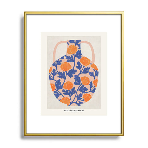 El buen limon Vase and roses collection Metal Framed Art Print