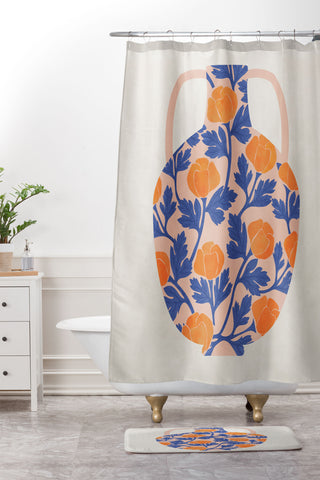 El buen limon Vase and roses collection Shower Curtain And Mat