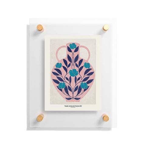 El buen limon Vase with blue roses Floating Acrylic Print