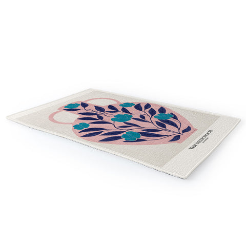 El buen limon Vase with blue roses Area Rug