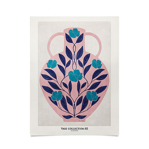El buen limon Vase with blue roses Poster