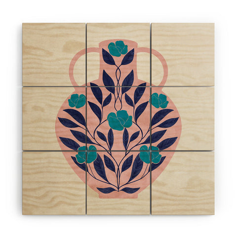 El buen limon Vase with blue roses Wood Wall Mural
