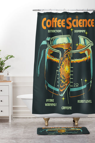 Elan Harris COFFEE SCIENCE Shower Curtain And Mat