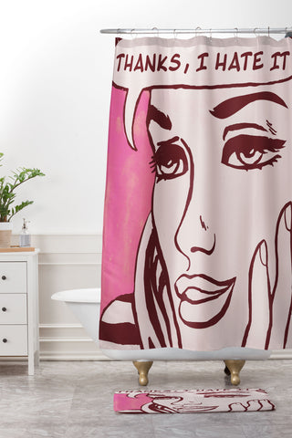 Elan Harris Thanks I hate it Shower Curtain And Mat