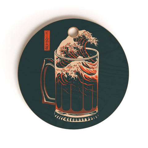 Elan Harris The Great Wave of Beer Cutting Board Round