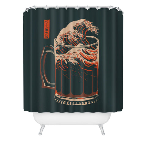 Elan Harris The Great Wave of Beer Shower Curtain