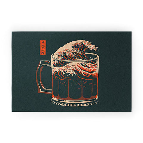 Elan Harris The Great Wave of Beer Welcome Mat
