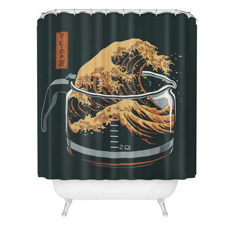Elan Harris The Great Wave of Coffee Shower Curtain