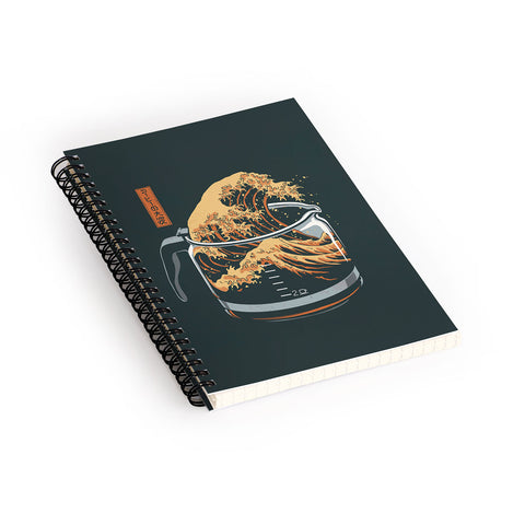 Elan Harris The Great Wave of Coffee Spiral Notebook