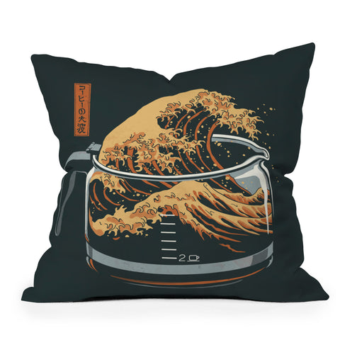 Elan Harris The Great Wave of Coffee Throw Pillow