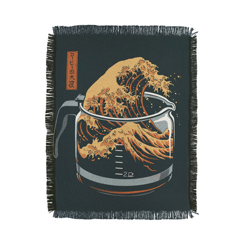 Elan Harris The Great Wave of Coffee Throw Blanket