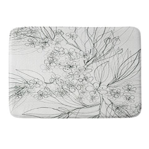Elena Blanco Pencil blossom Memory Foam Bath Mat