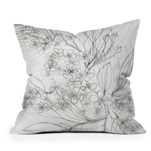 Elena Blanco Pencil blossom Outdoor Throw Pillow