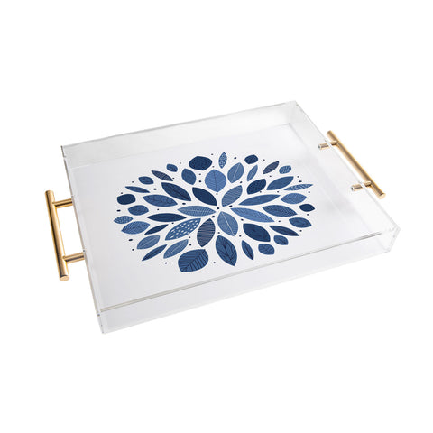 Elenor DG Indigo Leaves Mid Century Acrylic Tray
