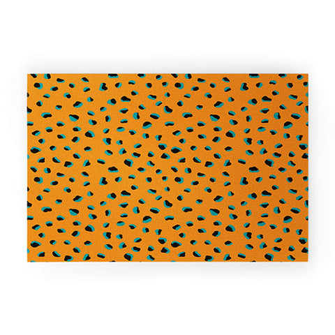Elisa Bell Funky cheetah animal print Welcome Mat