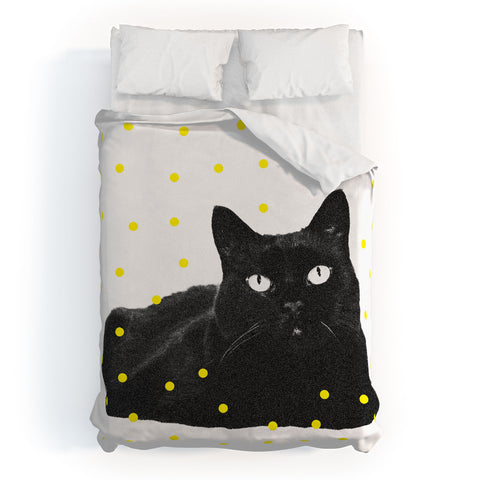 Elisabeth Fredriksson A Black Cat Duvet Cover