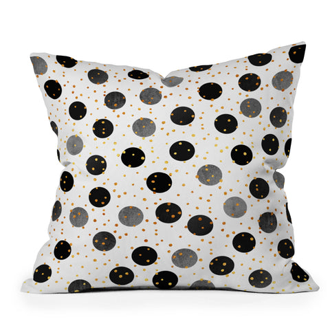 Elisabeth Fredriksson Black Dots and Confetti Outdoor Throw Pillow