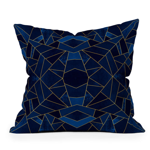Elisabeth Fredriksson Blue Mosaic Sun Outdoor Throw Pillow