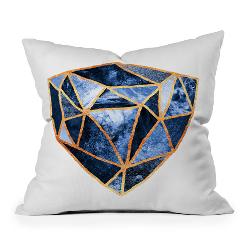 Elisabeth Fredriksson Blue Rock Outdoor Throw Pillow