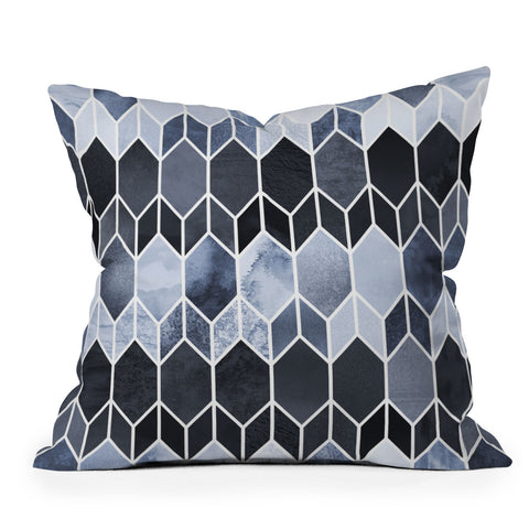 Elisabeth Fredriksson Blue Stained Glass Outdoor Throw Pillow