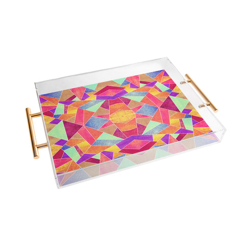 Elisabeth Fredriksson Colorful Mosaic Sun Acrylic Tray