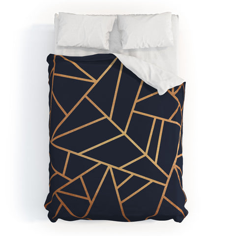 Elisabeth Fredriksson Copper and Midnight Navy Duvet Cover