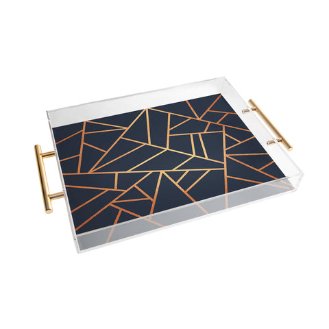 Elisabeth Fredriksson Copper And Midnight Navy Geo Acrylic Tray