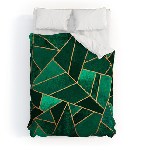 Elisabeth Fredriksson Emerald And Copper Duvet Cover