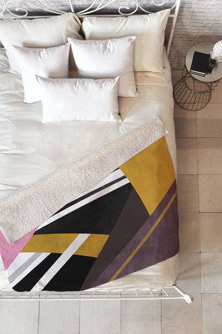 Elisabeth Fredriksson Geometric Combination 1 Fleece Throw Blanket