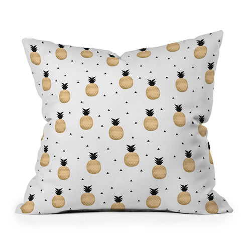 Elisabeth Fredriksson Golden Pineapples Outdoor Throw Pillow